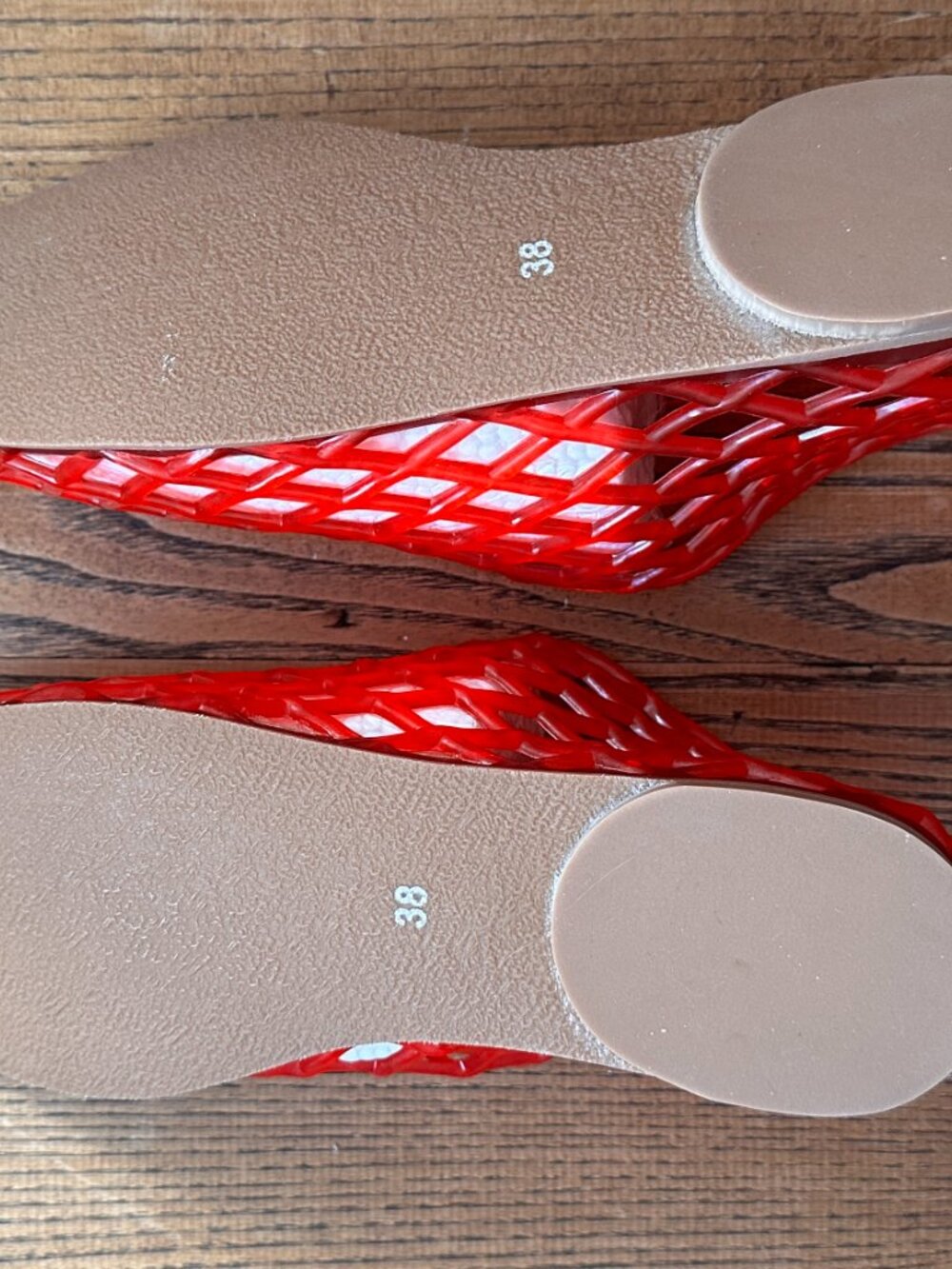 Red Jelly shoes Size 7 - Picture 3 of 3